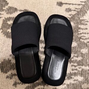 Tony Bianco Black Slide Sandals